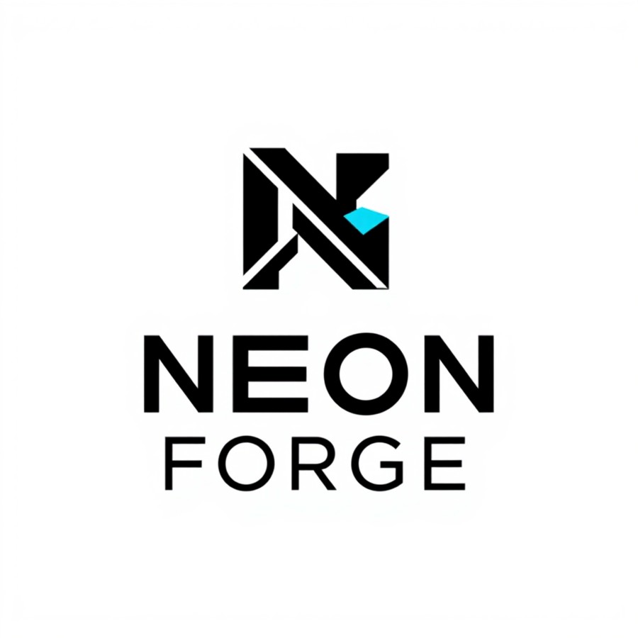 Neon Forge geometric logo concept